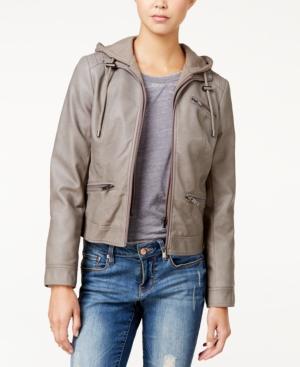 American Rag Knit-hood Faux-leather Jacket, Only At Macy's