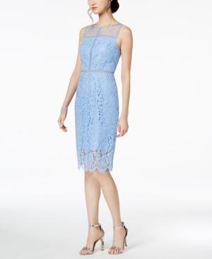 Adrianna Papell Metallic-lace Illusion Dress