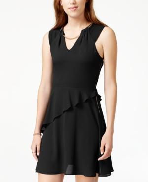 Xoxo Juniors' Embellished Peplum Fit & Flare Dress