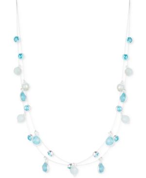 Nine West Stone And Crystal Layer Necklace