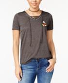 Disney Juniors' Mickey Mouse Lace-up Graphic T-shirt