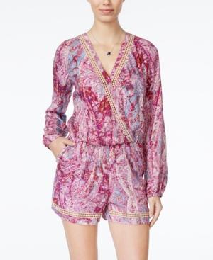 Jessica Simpson Narnia Printed Long-sleeve Romper
