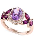 Viola By Effy Multi-gemstone (3-1/2 Ct. T.w.) And Diamond (1/10 Ct. T.w.) Ring In 14k Rose Gold