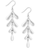 Lucky Brand Silver-tone Leaf Motif Drop Earrings
