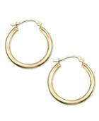 10k Gold Small Polished Round Hoop Earrings