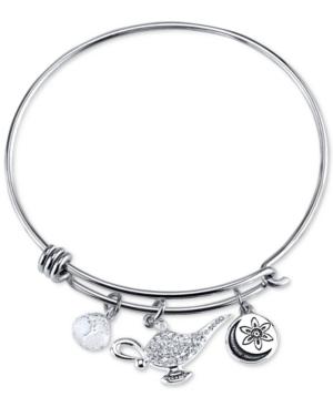Disney Aladdin Genie Crystal Charm Bracelet In Stainless Steel