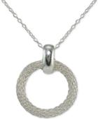 Giani Bernini Mesh Circle Pendant Necklace In Sterling Silver, Created For Macy's