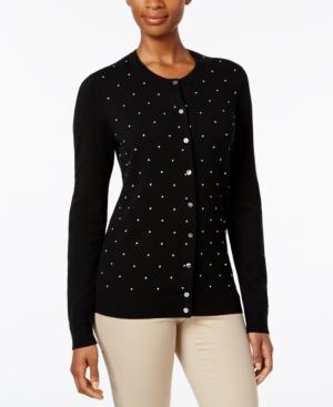 Karen Scott Textured-dot Cardigan, Created For Macy's