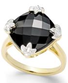 Onyx (16mm) Statement Ring In 14k White Or Yellow Gold