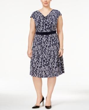 Jessica Howard Plus Size Draped-neck Dress