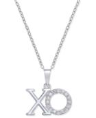 Diamond Xo Pendant Necklace (1/10 Ct. T.w.) In Sterling Silver