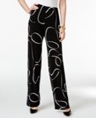 Alfani Printed Knit Wide-leg Trousers, Only At Macy's