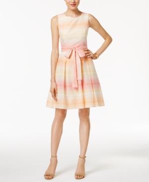 Tommy Hilfiger Ombre-stripe Fit & Flare Dress