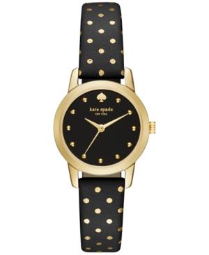 Kate Spade New York Women's Mini Metro Black & Gold Leather Strap Watch 25mm 1yru0890