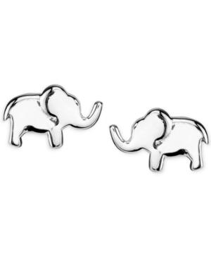 Unwritten Elephant Stud Earrings In Sterling Silver