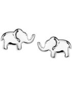 Unwritten Elephant Stud Earrings In Sterling Silver