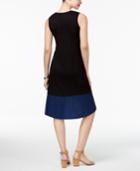 Style & Co Petite Colorblocked High-low Dress, Only At Macy's