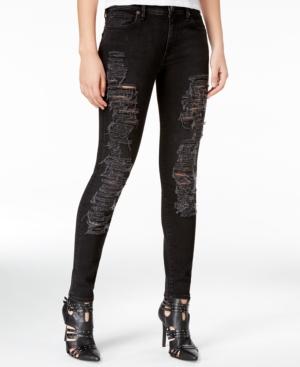 True Religion Halle Ripped Dark Grey Wash Super-skinny Jeans
