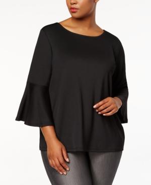 Kasper Plus Size Bell-sleeve Top