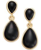 Inc International Concepts Gold-tone Jet Stone Small Drop Earrings, Only At Macy's