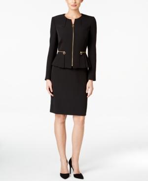 Tahari Asl Petite Zip-front Skirt Suit
