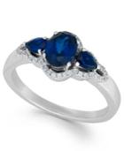 Sapphire (1-3/8 Ct. T.w.) And Diamond (1/2 Ct. T.w.) Ring In 14k White Gold