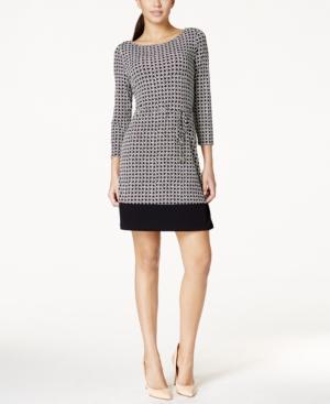 Ivanka Trump Printed Tie Belt Shift Dress