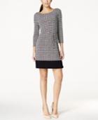 Ivanka Trump Printed Tie Belt Shift Dress