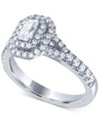 Diamond Double Halo Engagement Ring (1 Ct. T.w.) In 14k White Gold