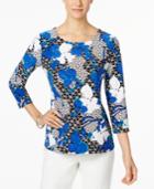 Jm Collection Petite Printed Top, Created For Macy's