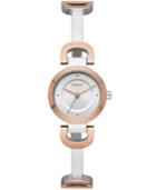 Dkny Women's City Link Two-tone Stainless Steel Half-bangle Bracelet Watch 24mm, Created For Macy's