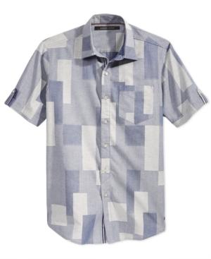 Sean John Men's Short-sleeve Patchwork Shirt
