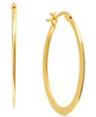 Hint Of Gold 14k Gold-plated Brass Earrings, 30mm Oval Hoop Earrings