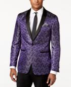 Tallia Men's Slim-fit Purple Floral Dinner Jacket