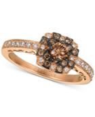 Le Vian Chocolatier Diamond Halo Ring (1/2 Ct. T.w.) In 14k Rose Gold
