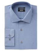 Alfani Men's Classic/regular Fit Dark Blue Step Twill Texture Dress Shirt, Only At Macy's