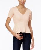 Bar Iii Short-sleeve Peplum Top, Only At Macy's