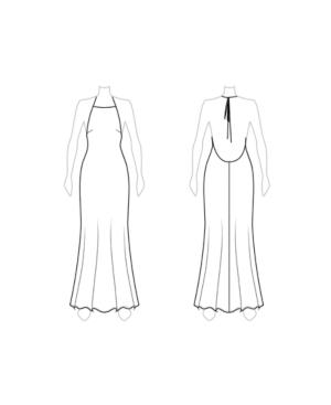 Customize: Raise Front Neckline - Fame And Partners Tie-back Halter Dress With High Neckline