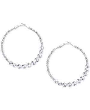 Say Yest To The Prom Silver-tone Crystal Hoop Earrings, A Macy's Exclusive Style