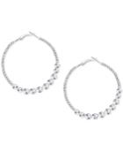Say Yest To The Prom Silver-tone Crystal Hoop Earrings, A Macy's Exclusive Style