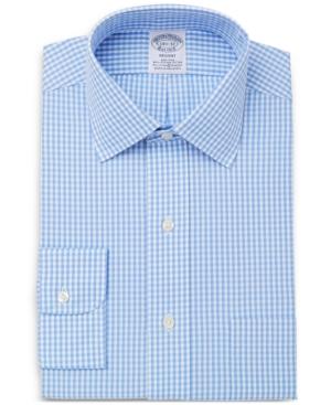 Brooks Brothers Men's Classic/regular Fit Non-iron Stretch Gingham Dress Shirt