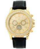 Inc International Concepts Women's Black Leather Strap Watch 40mm, Only At Macy's
