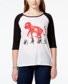 Pretty Rebellious Juniors' Year Of The Monkey Graphic Baseball T-shirt