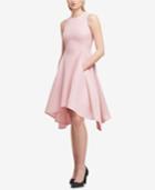 Dkny Mesh High-low Fit & Flare Dress, Created For Macy's