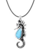 Marahlago Larimar Seahorse 21 Pendant Necklace In Sterling Silver