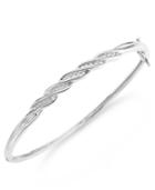 Diamond Bracelet, Sterling Silver Diamond 5 Twist Bangle (1/10 Ct. T.w.)