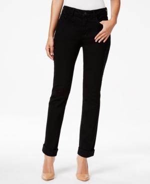 Nydj Sylvia Ripped Black Wash Boyfriend Jeans