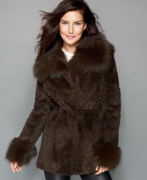 The Fur Vault Fox-trimmed Sheared Rabbit Fur Parka