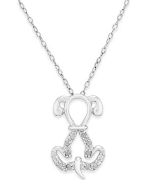 Diamond Dog Pendant Necklace (1/10 Ct. T.w.) In Sterling Silver