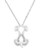 Diamond Dog Pendant Necklace (1/10 Ct. T.w.) In Sterling Silver